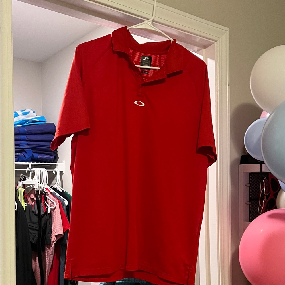 Oakley Men's Vibrant Red Polo Shirt